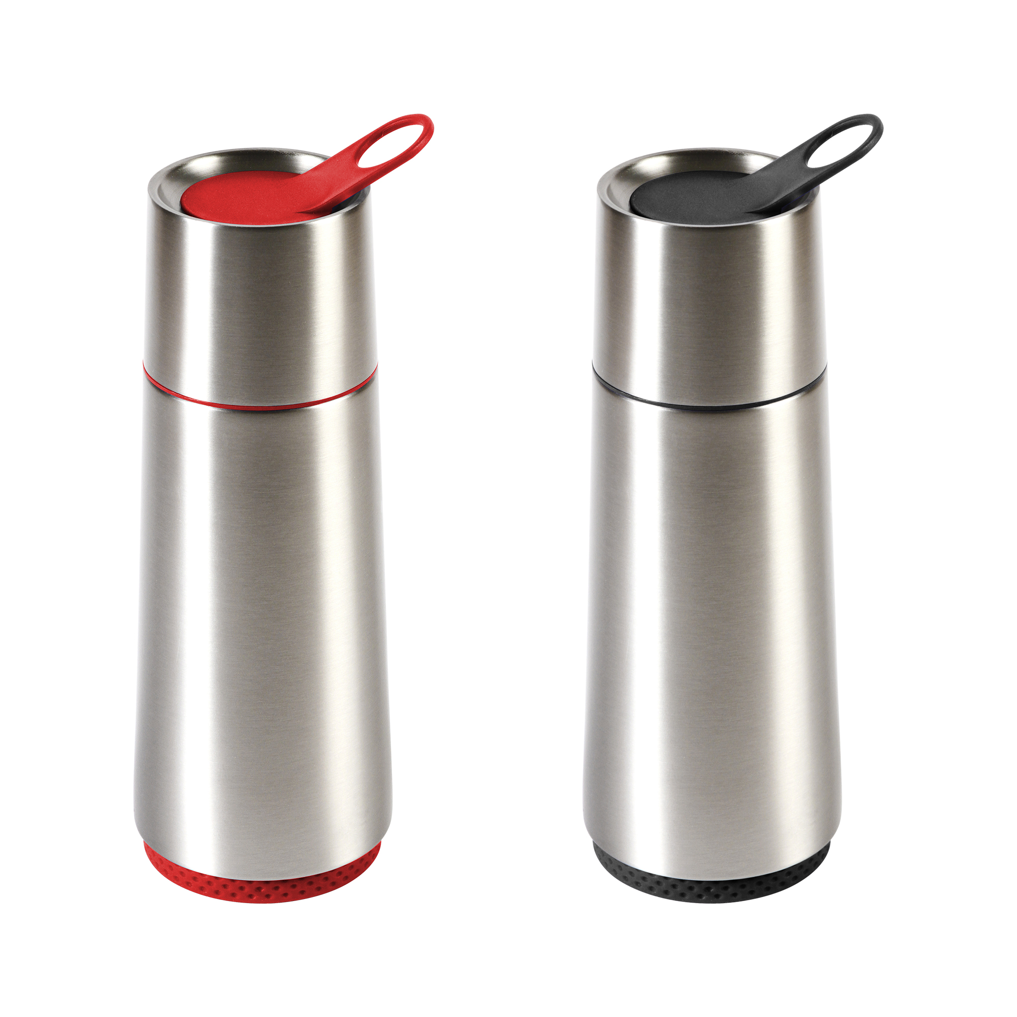 TERMO DE ACERO INOXIDABLE CON ARNES Y COMPARTIMENTO PASTILLERO E519